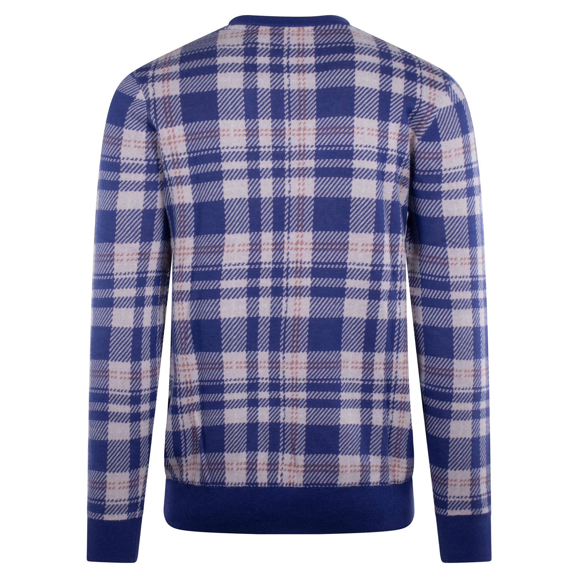 Lyle & Scott Spring Tartan Crew Neck Jumper Mist Lilac